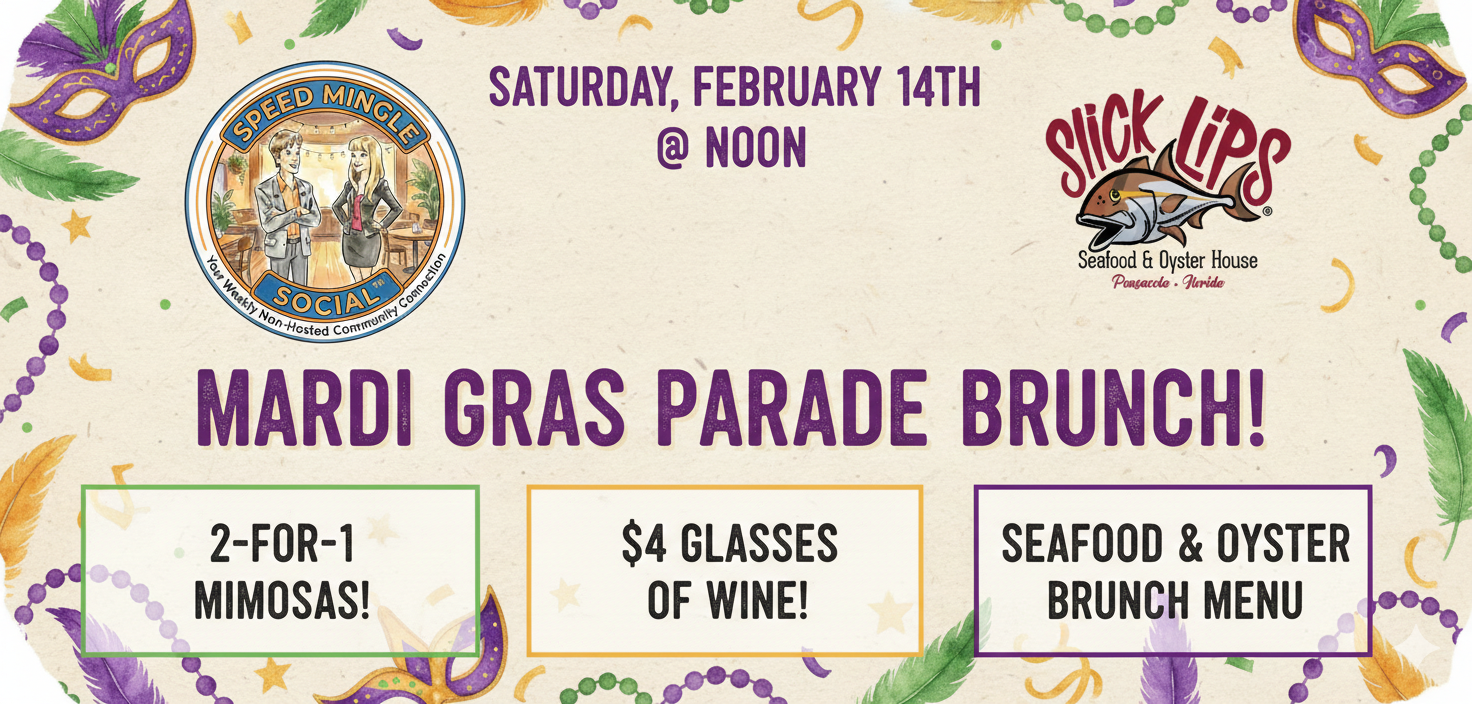 Pensacola, FL Mardi Gras Parade Brunch Speed Mingle Social™ Meet-Up